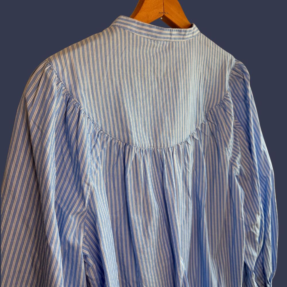 Old Navy Puff Sleeve Striped Henley Blouse - Picture 7 of 7